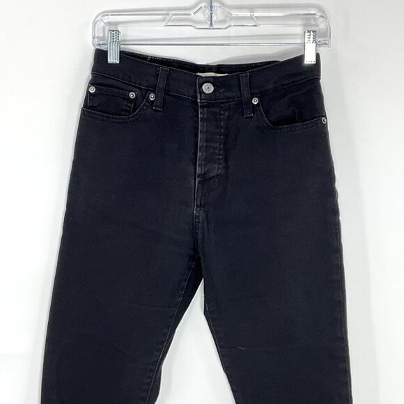 Levi's Jeans Womens 27 Black Wedgie Skinny Straight Button Fly High Rise Denim - Picture 4 of 12